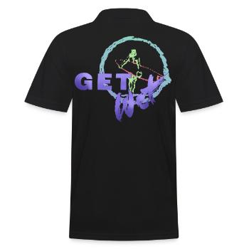 SHARKYS OLDHOUSE get wet  - Männer Poloshirt - Schwarz - Hinten - Kai (181cm)