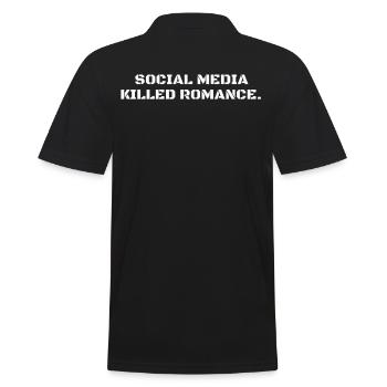 SOCIAL MEDIA KILLED ROMANCE - Men's Polo Shirt - black - Back - Kai (181cm)