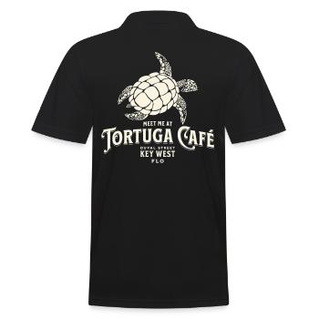 Tortuga Kaffee Key West Stil Illustration - Männer Poloshirt - Schwarz - Hinten - Kai (181cm)