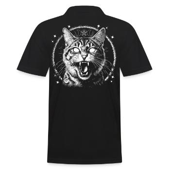 Bewitched Tabby - Männer Poloshirt - Schwarz - Hinten - Kai (181cm)