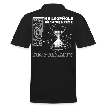 Singularität im Raumzeit-Loch - Männer Poloshirt - Schwarz - Hinten - Kai (181cm)
