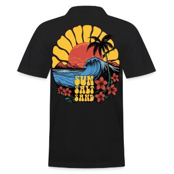 Soleil, sel, sable ! Chemise de plage ! - Polo Homme - noir - Dos - Kai (181cm)