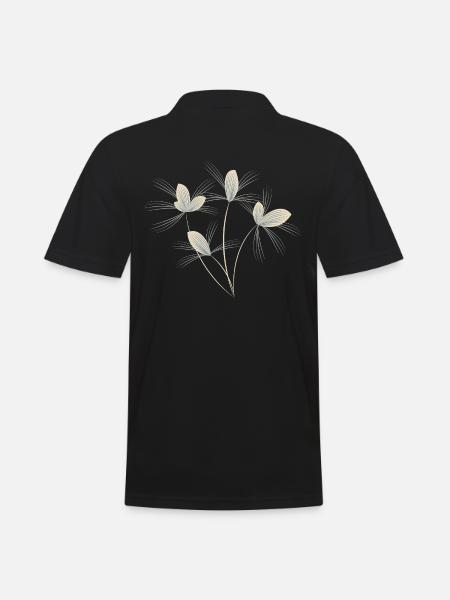 Bouquet de fleurs - Polo Homme - noir