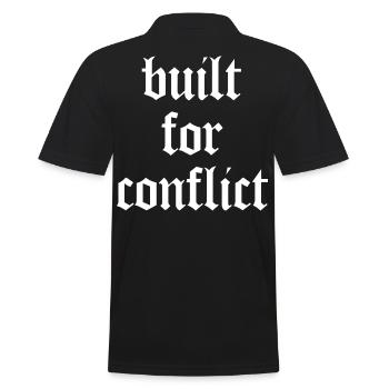 Built for Conflict - Bodybuilding & Gym - Männer Poloshirt - Schwarz - Hinten - Kai (181cm)
