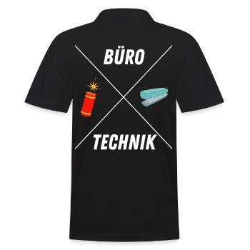 BUROTECHNIK - Männer Poloshirt - Schwarz - Hinten - Kai (181cm)
