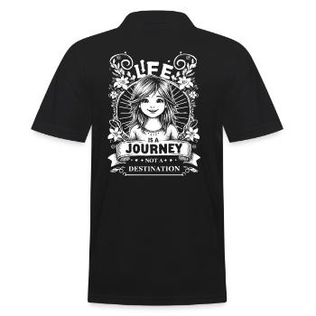 La vie est un voyage, pas une destination | Fille - Polo Homme - noir - Dos - Kai (181cm)