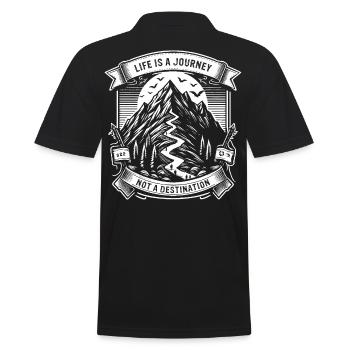 Life is a journey not a destination Design - Männer Poloshirt - Schwarz - Hinten - Kai (181cm)