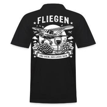 Fly and wine, let it be - Men's Polo Shirt - black - Back - Kai (181cm)