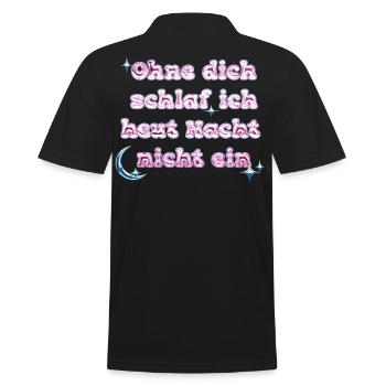 Without You - Y2K Text Design - Men's Polo Shirt - black - Back - Kai (181cm)