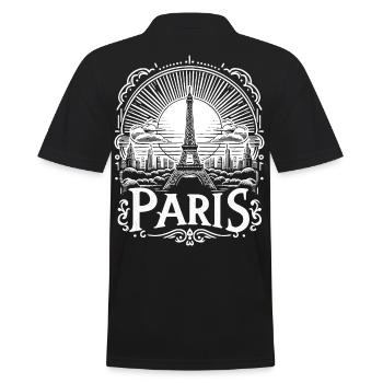 Paris Shirt Design mit Eiffelturm - la tour eiffel - Männer Poloshirt - Schwarz - Hinten - Kai (181cm)