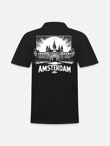 Cool Shirt Design from AMSTERDAM - Men's Polo Shirt - black