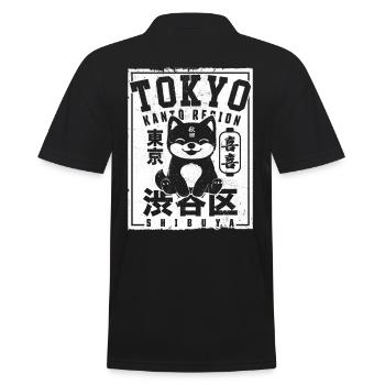 Tokyo Shibuya Japonais Akita Otaku Japon Tokyo - Polo Homme - noir - Dos - Kai (181cm)