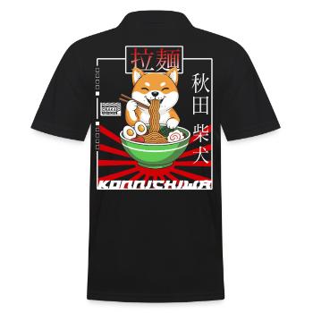 Japan Design Akita - Ramen - Männer Poloshirt - Schwarz - Hinten - Kai (181cm)