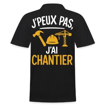 J’peux pas j’ai chantier design humour travail - Polo Homme - noir - Dos - Kai (181cm)