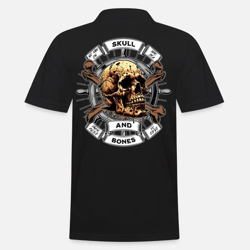 Skull and Bones Pirat - Männer Poloshirt - Schwarz