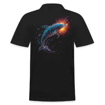 Delfin - Männer Poloshirt - Schwarz - Hinten - Kai (181cm)