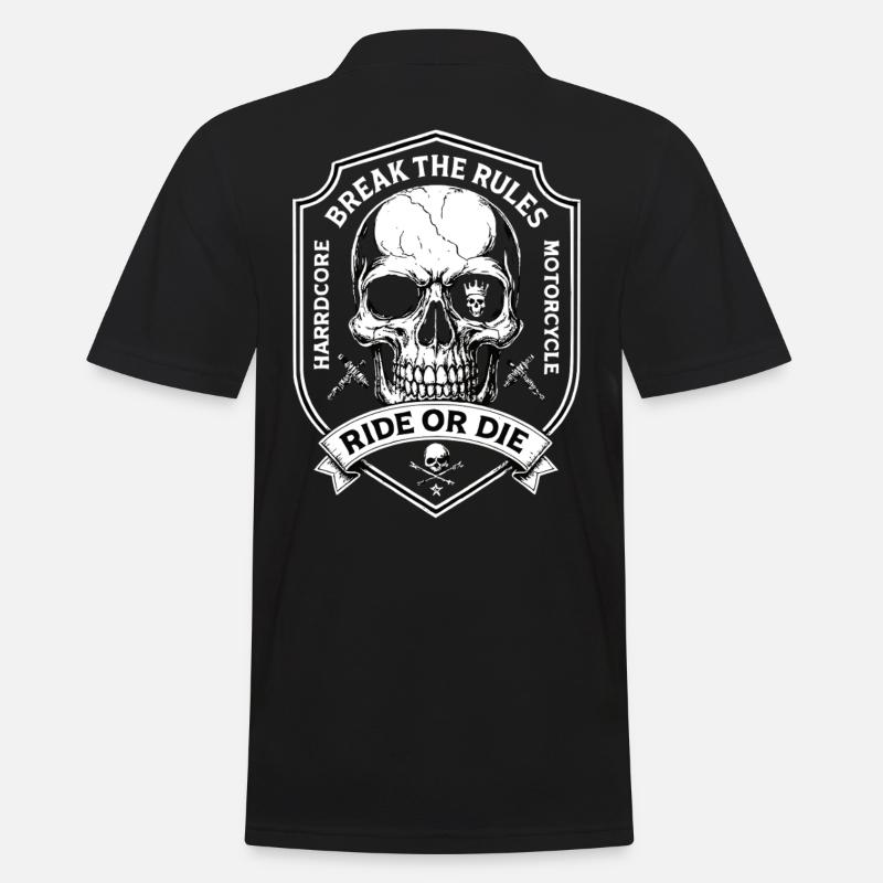 Motorradfahrer Biker Chopper Break The Rules  - Männer Poloshirt - Schwarz