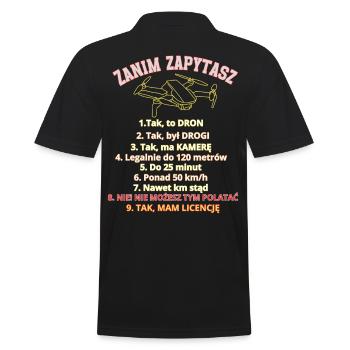 Dla pytających, zasady , Dron pilot - Männer Poloshirt - Schwarz - Hinten - Kai (181cm)