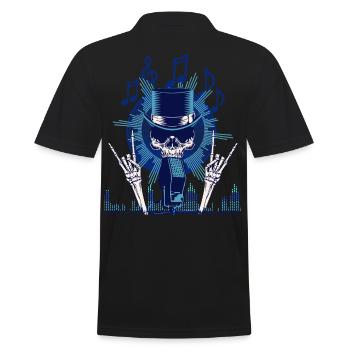 Crâne avec chapeau haut de forme et symboles musicaux - Polo Homme - noir - Dos - Kai (181cm)