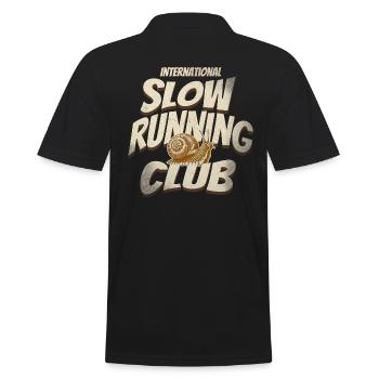 International Slow Running Club - You are welcome - Men's Polo Shirt - black - Back - Kai (181cm)