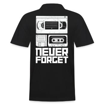 Retro Kassette Design für Musikfans - Männer Poloshirt - Schwarz - Hinten - Kai (181cm)