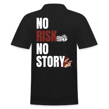 No Risk No Story - Motivational Quote - Men's Polo Shirt - black - Back - Kai (181cm)