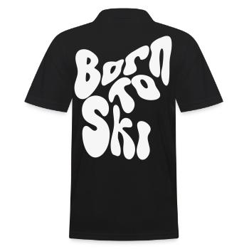 Born to Ski - Winter Design - Men's Polo Shirt - black - Back - Kai (181cm)
