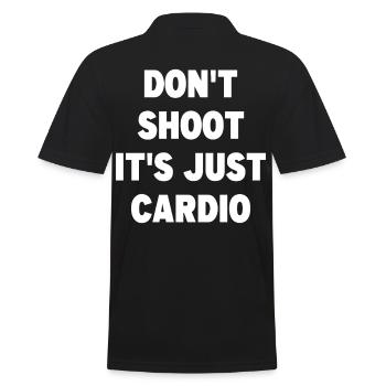 Don't Shoot It's Just Cardio - Men's Polo Shirt - black - Back - Kai (181cm)