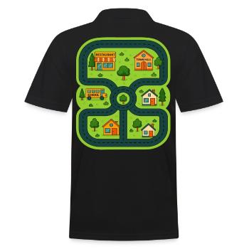 Play Cars Map On Dad’s Back Cadeau pour la fête des pères - Polo Homme - noir - Dos - Kai (181cm)