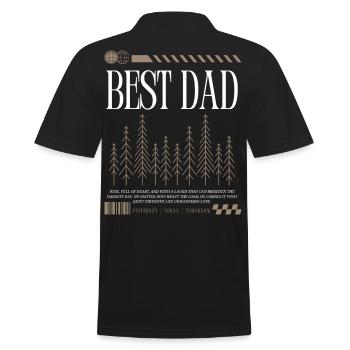 Bester Papa  - Männer Poloshirt - Schwarz - Hinten - Kai (181cm)