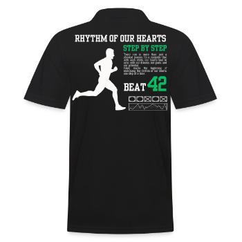 Schritt für Schritt Beat 42 - Männer Poloshirt - Schwarz - Hinten - Kai (181cm)
