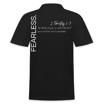 Sans peur - 2 Timothée 1:7 Conception chrétienne - Polo Homme - noir - Dos - Kai (181cm)
