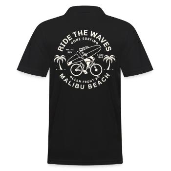 Malibu Surf Vintage Vélo Planche - Polo Homme - noir - Dos - Kai (181cm)