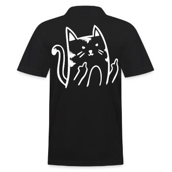 Drôle de chat chat majeur doigt puant - Polo Homme - noir - Dos - Kai (181cm)
