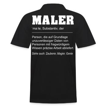 Lustige Definition Maler Beruf - Männer Poloshirt - Schwarz - Hinten - Kai (181cm)