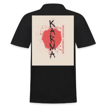 Karma Has No Deadline Sayings Shirt - Men's Polo Shirt - black - Back - Kai (181cm)