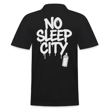 No Sleep City - Street Art, White Spray Can - Men's Polo Shirt - black - Back - Kai (181cm)