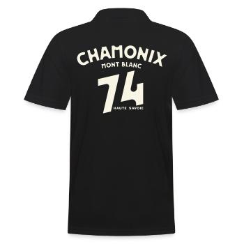 Logo Vintage Chamonix 14 Haute Savoie - Polo Homme - noir - Dos - Kai (181cm)