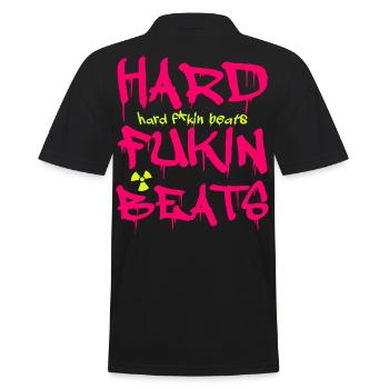 Hard Fukin Beats Graffiti Tee - Männer Poloshirt - Schwarz - Hinten - Kai (181cm)