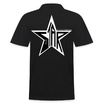 STAR - BE YOUR OWN STAR ⭐️💫✨ - Männer Poloshirt - Schwarz - Hinten - Kai (181cm)