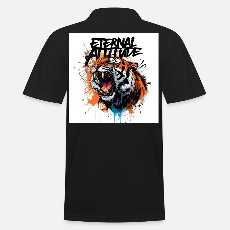 Pose du tigre éternel - Polo Homme - noir