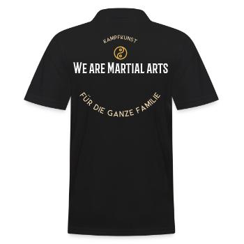 We Are Martial Arts Family - Men's Polo Shirt - black - Back - Kai (181cm)