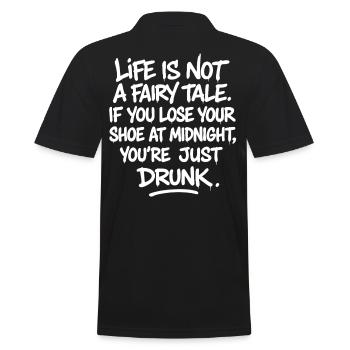 La vie n’est pas un conte de fées - betrunken Spruch - Polo Homme - noir - Dos - Kai (181cm)