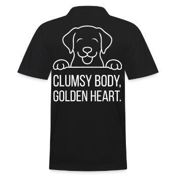 Tail wagging instead of stress – Labrador humor - Men's Polo Shirt - black - Back - Kai (181cm)