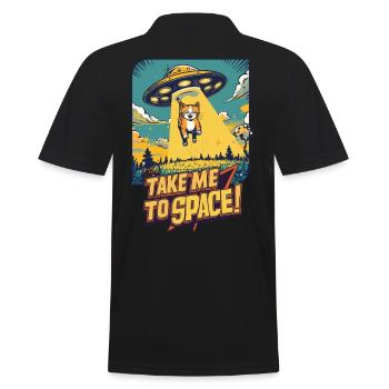 Cat UFO All-Adventure - Men's Polo Shirt - black - Back - Kai (181cm)