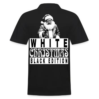 White Christmas Black Edition  - Männer Poloshirt - Schwarz - Hinten - Kai (181cm)
