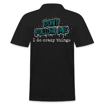Don’t Follow Me Spruch Design - Männer Poloshirt - Schwarz - Hinten - Kai (181cm)
