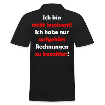 I am not insolvent - Men's Polo Shirt - black - Back - Kai (181cm)
