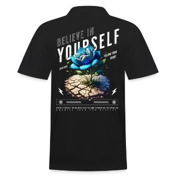 Believe in Yourself Blossom - Men's Polo Shirt - black - Back - Kai (181cm)
