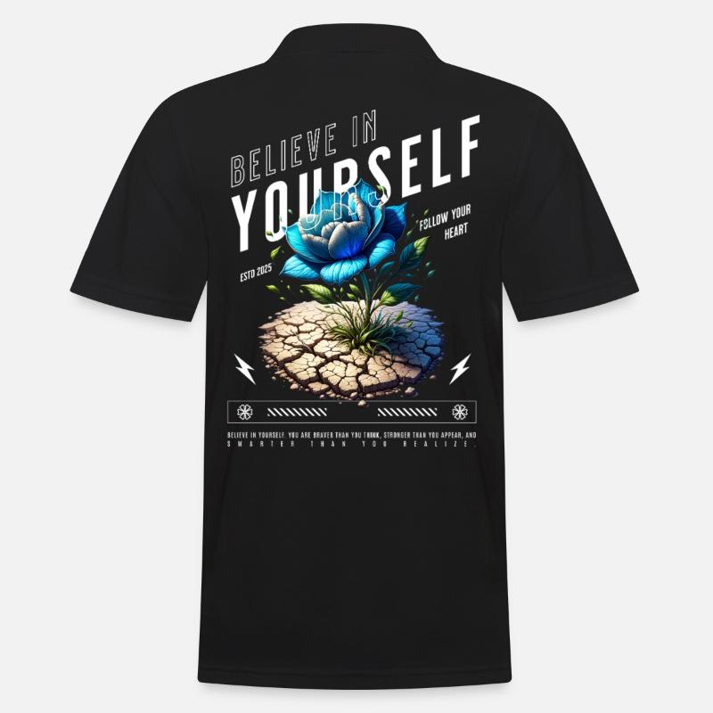 Glaube an dich Selbst Blüte - Männer Poloshirt - Schwarz